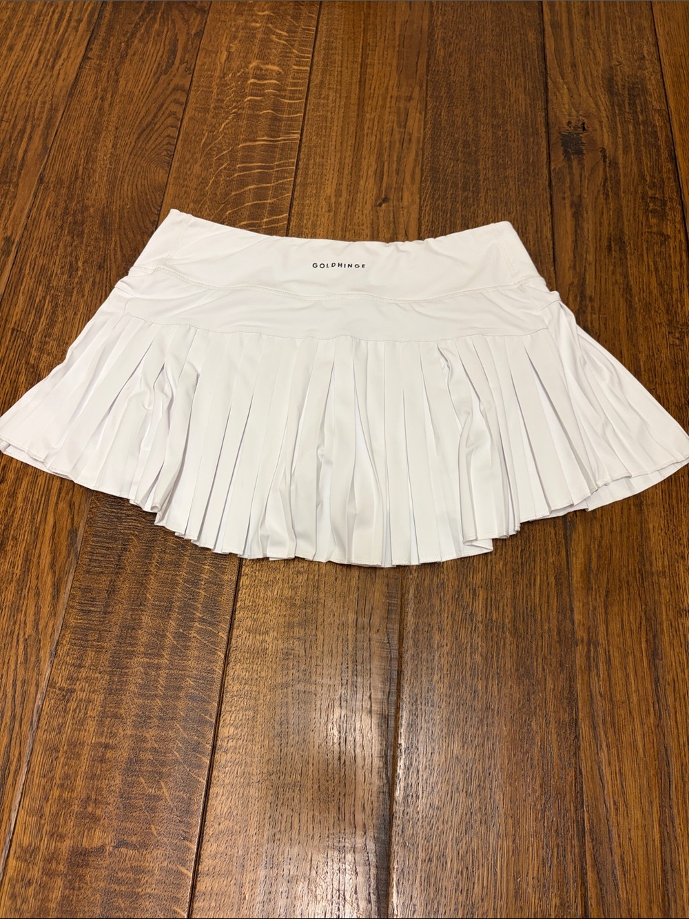 Goldhinge White Pleated Tennis Skirt